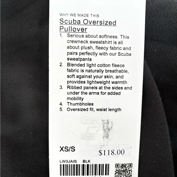 Lululemon scuba, oversized, pullover Black Sweatshirt - Picture 3 of 3